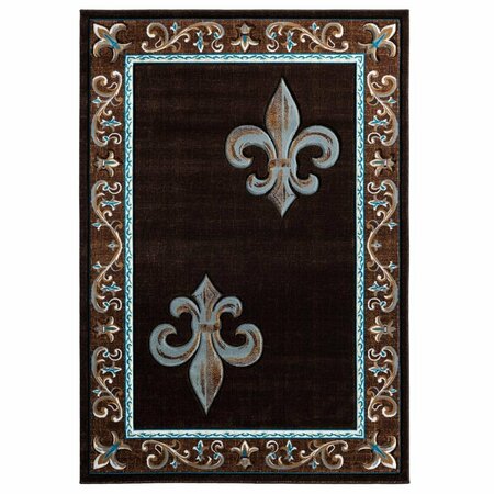 UNITED WEAVERS OF AMERICA 1 ft. 10 in. x 2 ft. 8 in. Bristol Lilium Brown Rectangle Accent Rug 2050 11250 24
